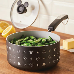 2-Quart Monochrome Ceramic Nonstick Saucepan with Lid