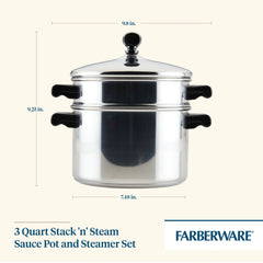 Classic Series Stainless Steel 3-Qt. Saucepot with Steamer Insert