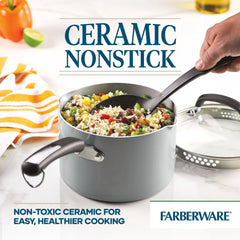3-Quart Recycled Aluminum Nonstick Straining Saucepan