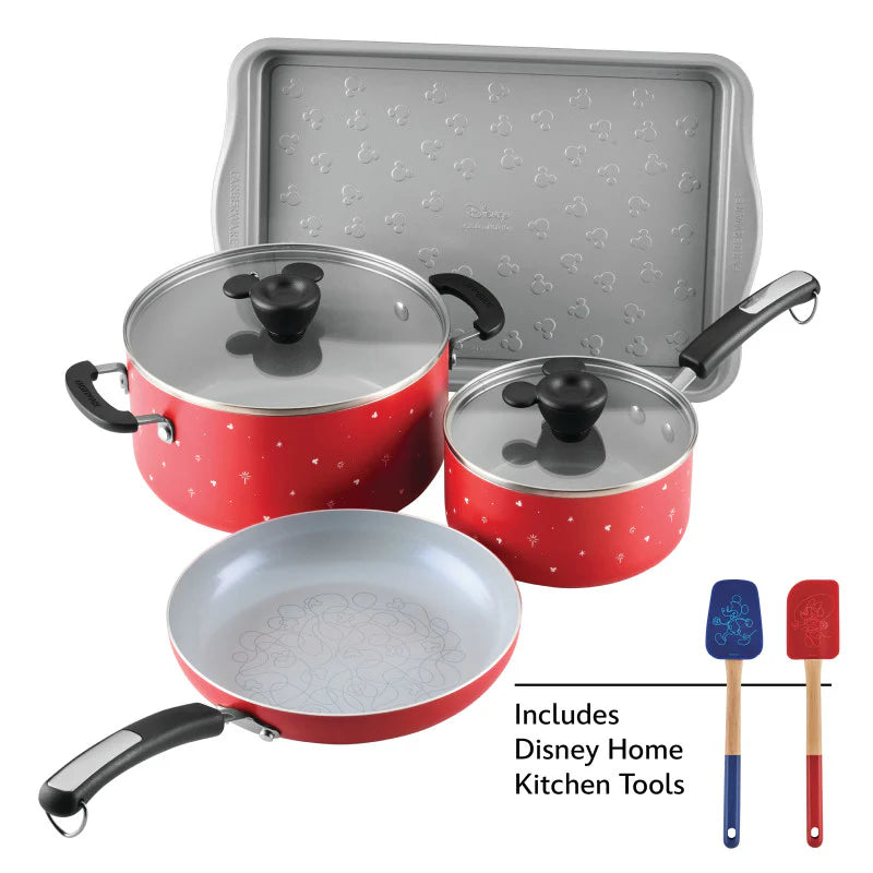 Disney Bon Voyage 8-Piece Ceramic Nonstick Cookware Set