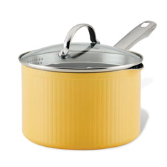 Style Nonstick Cookware Straining Saucepan with Lid, 3-Quart
