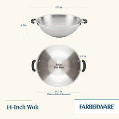 14-Inch Stainless Steel Wok