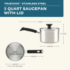2-Quart Stainless Steel Induction Saucepan with Lid