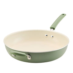 12.5-Inch Ceramic Nonstick Frying Pan with Helper Handle