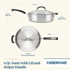 6-Quart Saute Pan with Lid and Helper Handle