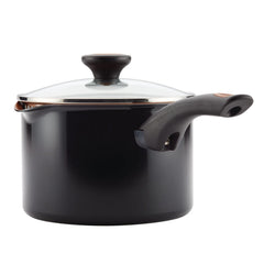 3-Quart Copper Ceramic Nonstick Straining Saucepan